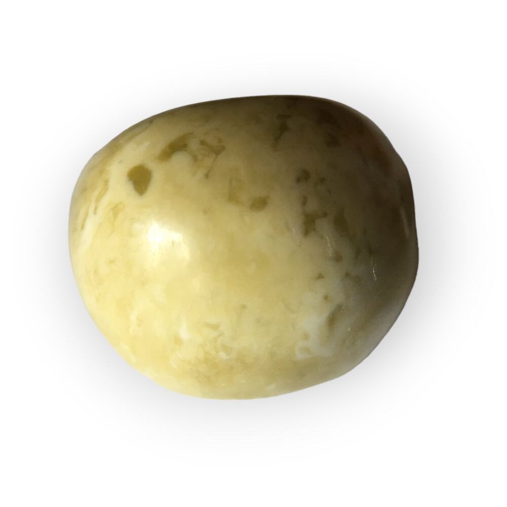 Domed yellow faux stone ring - sz 7